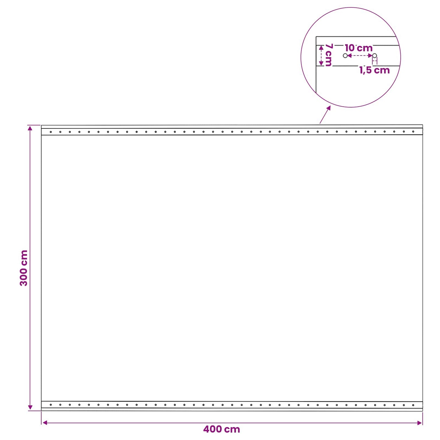 Tarpaulin with Eyelets Green 3 x 4 m 260 gsm PE