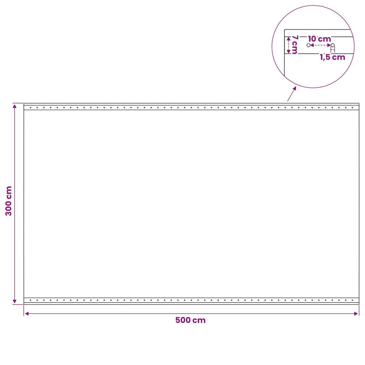 Tarpaulin with Eyelets Green 3 x 5 m 260 gsm PE