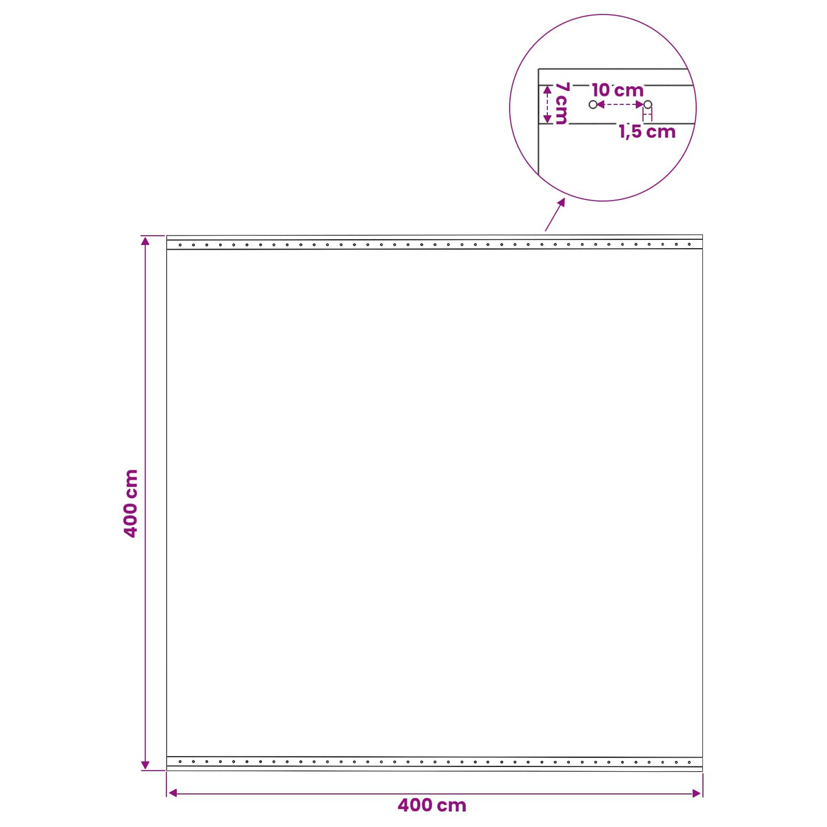Tarpaulin with Eyelets Green 4 x 4 m 260 gsm PE