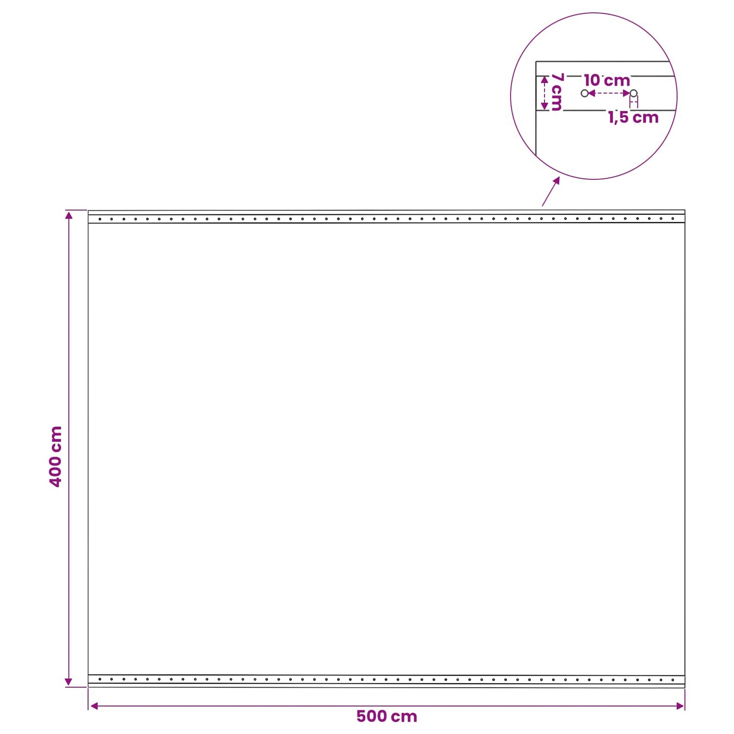 Tarpaulin with Eyelets Green 4 x 5 m 260 gsm PE