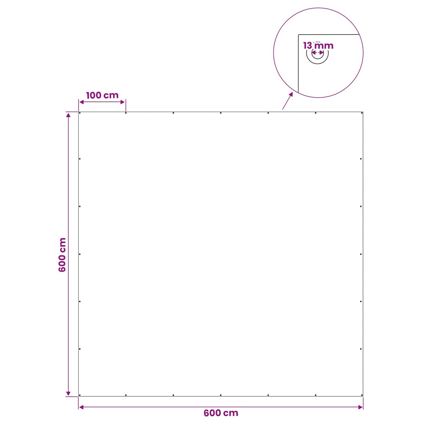 Tarpaulin with Eyelets Green 6 x 6 m 180 gsm PE