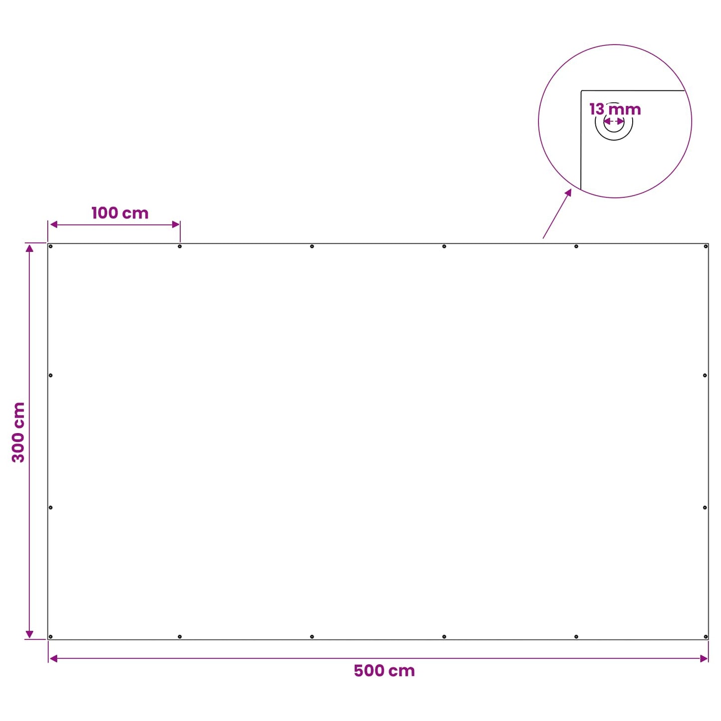 Tarpaulin with Eyelets Green 3 x 5 m 260 gsm PE