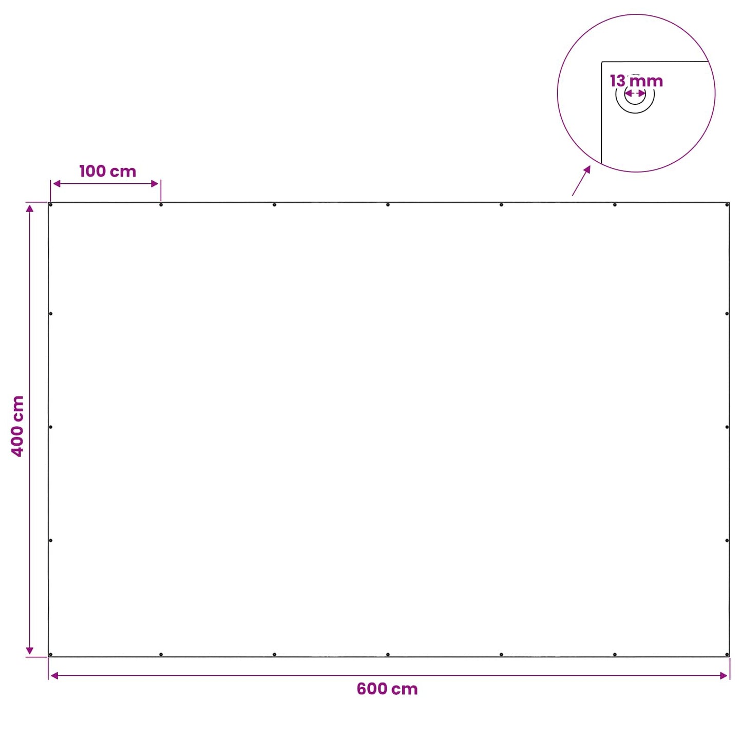 Tarpaulin with Eyelets Green 4 x 6 m 260 gsm PE