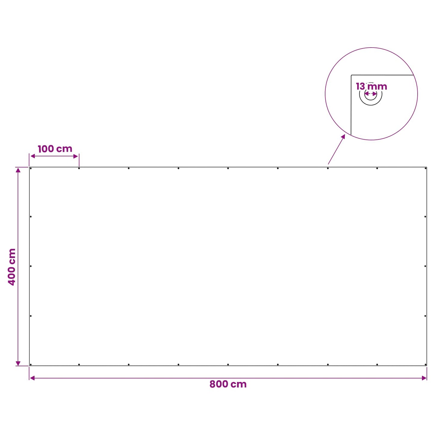 Tarpaulin with Eyelets White 4 x 8 m 90 gsm PE