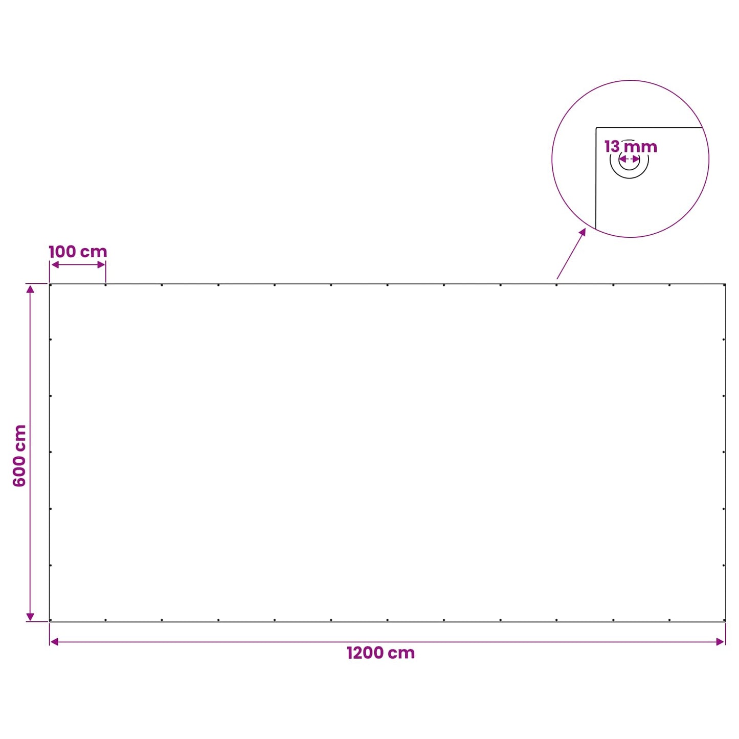Tarpaulin with Eyelets White 6 x 12 m 180 gsm PE