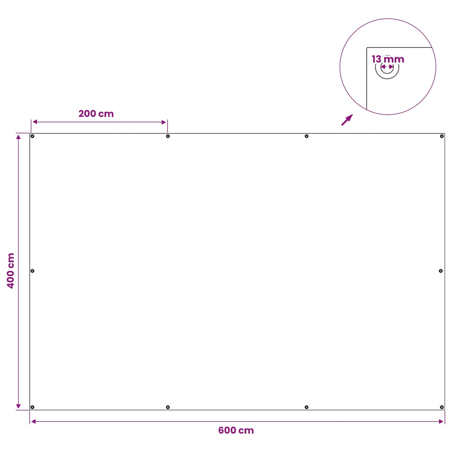 Tarpaulin with Eyelets Blue 4 x 6 m 90 gsm PE