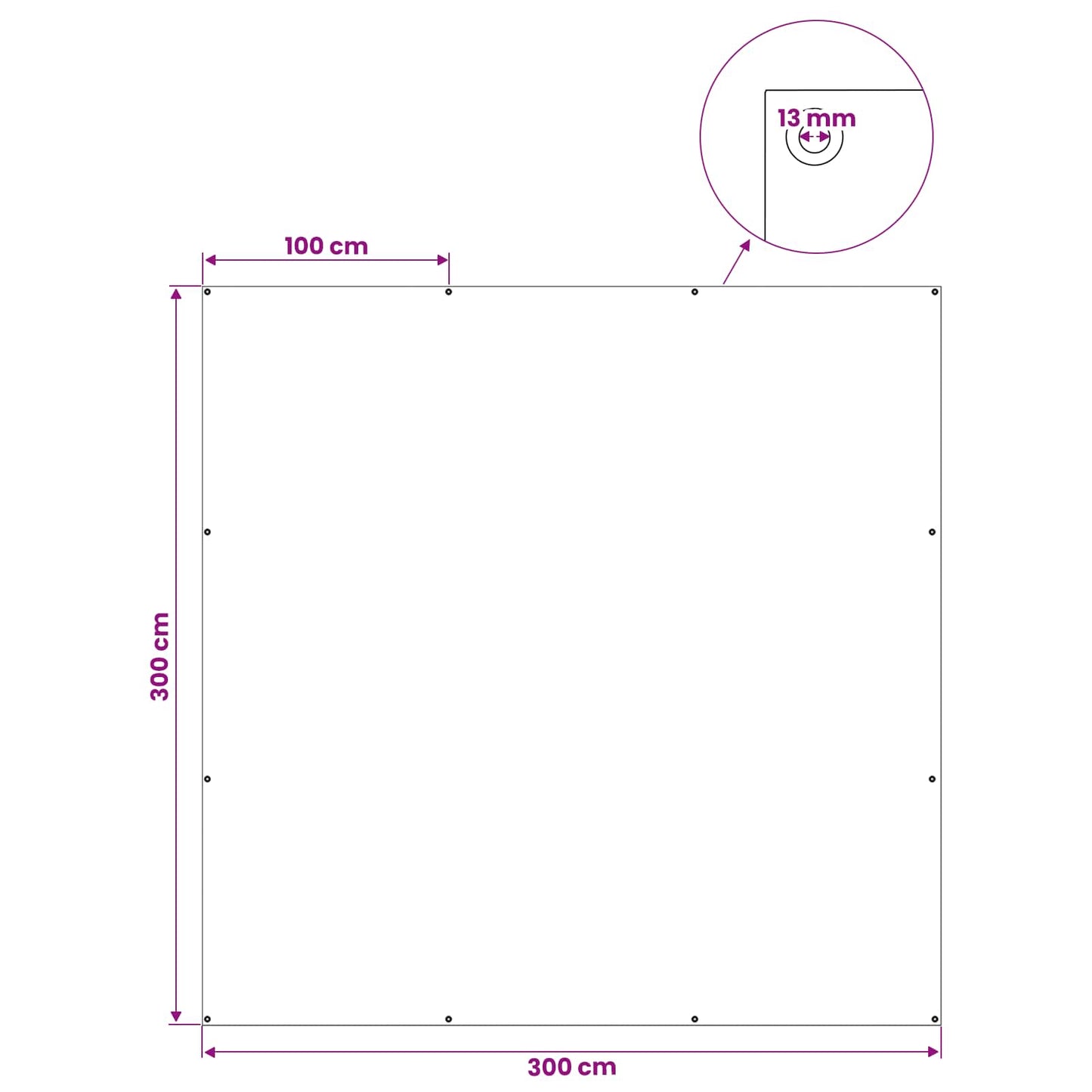 Tarpaulin with Eyelets Blue 3 x 3 m 260 gsm PE