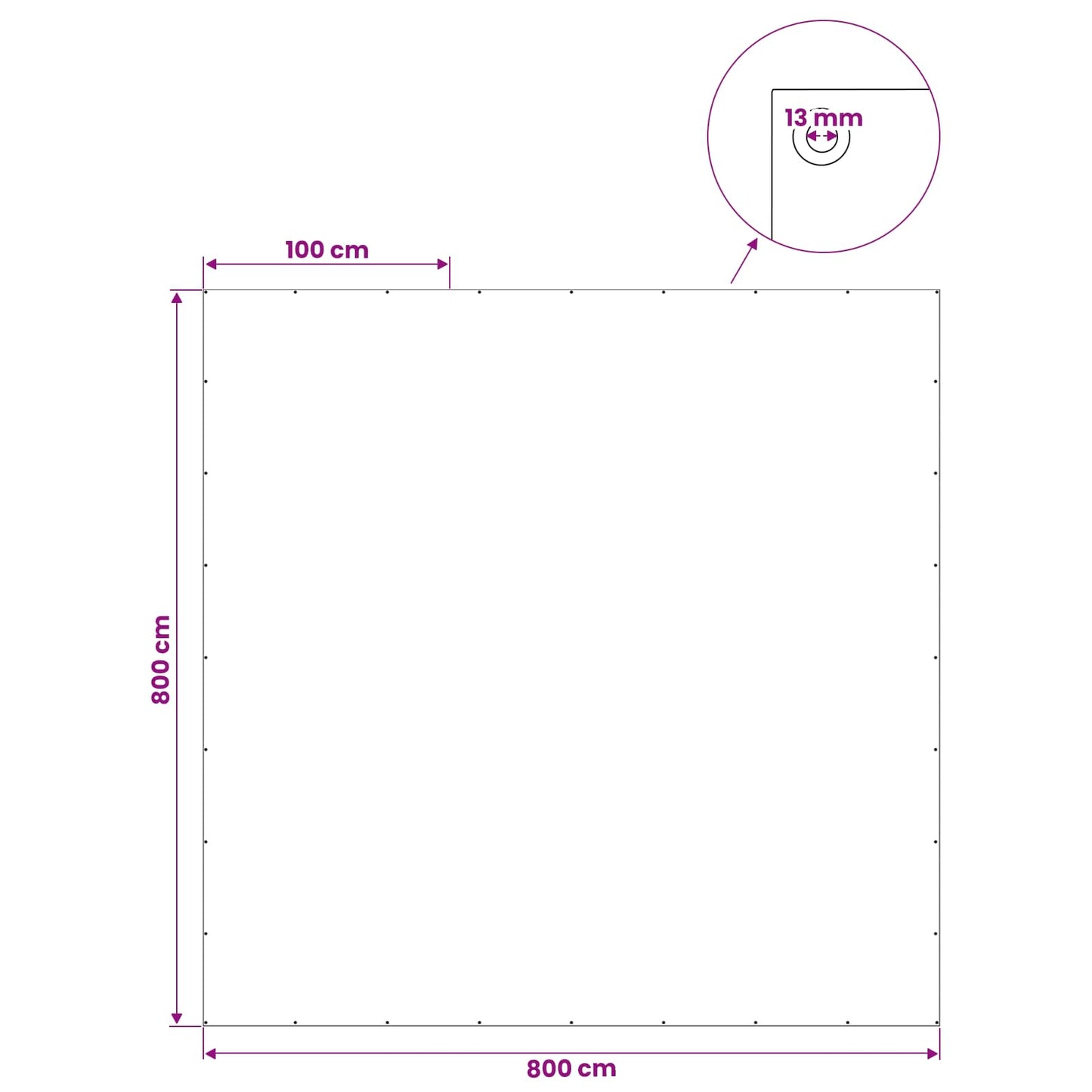 Tarpaulin with Eyelets Blue 8 x 8 m 260 gsm PE