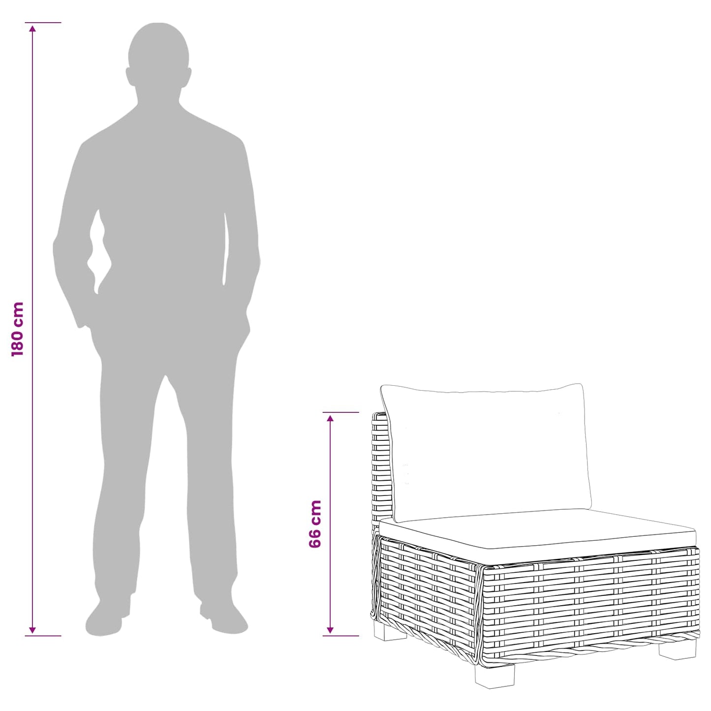 3 pcs Rattan Lounge Set with Cushions GENDT Natural Rattan