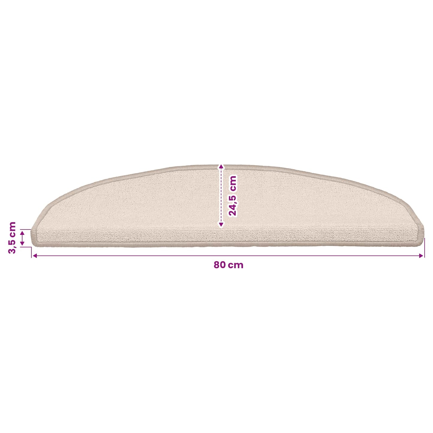 Self-adhesive Stair Mats 15 pcs 80 x 24.5 x 3.5 cm Taupe