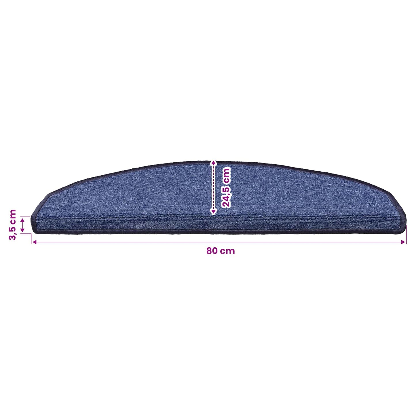Self-adhesive Stair Mats 15 pcs 80 x 24.5 x 3.5 cm Blue