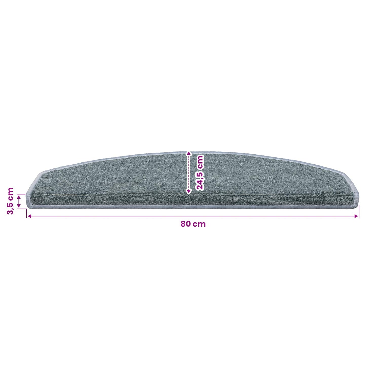 Self-adhesive Stair Mats 15 pcs 80 x 24.5 x 3.5 cm Sea Blue