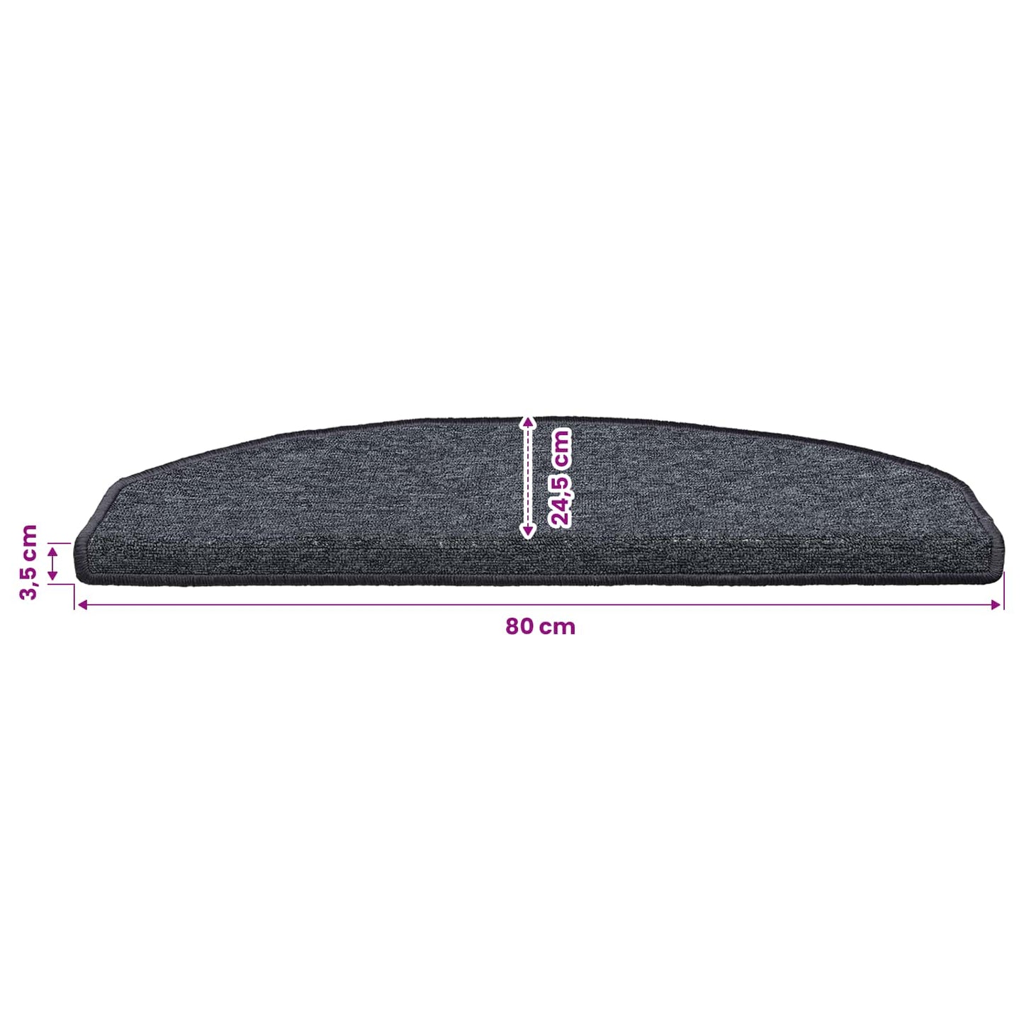 Self-adhesive Stair Mats 15 pcs 80 x 24.5 x 3.5 cm