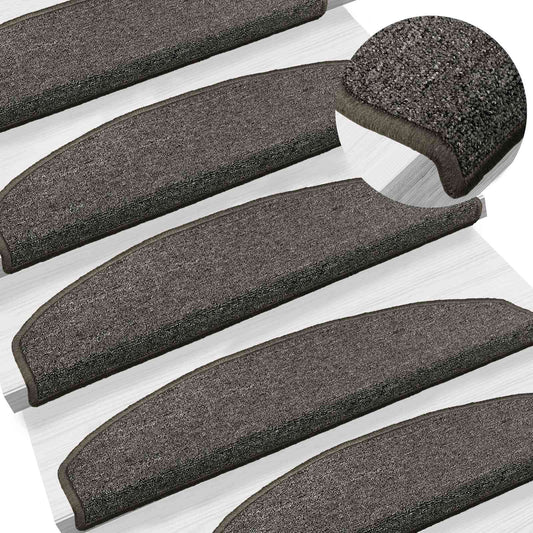 Self-adhesive Stair Mats 15 pcs 80 x 24.5 x 3.5 cm Dark Grey