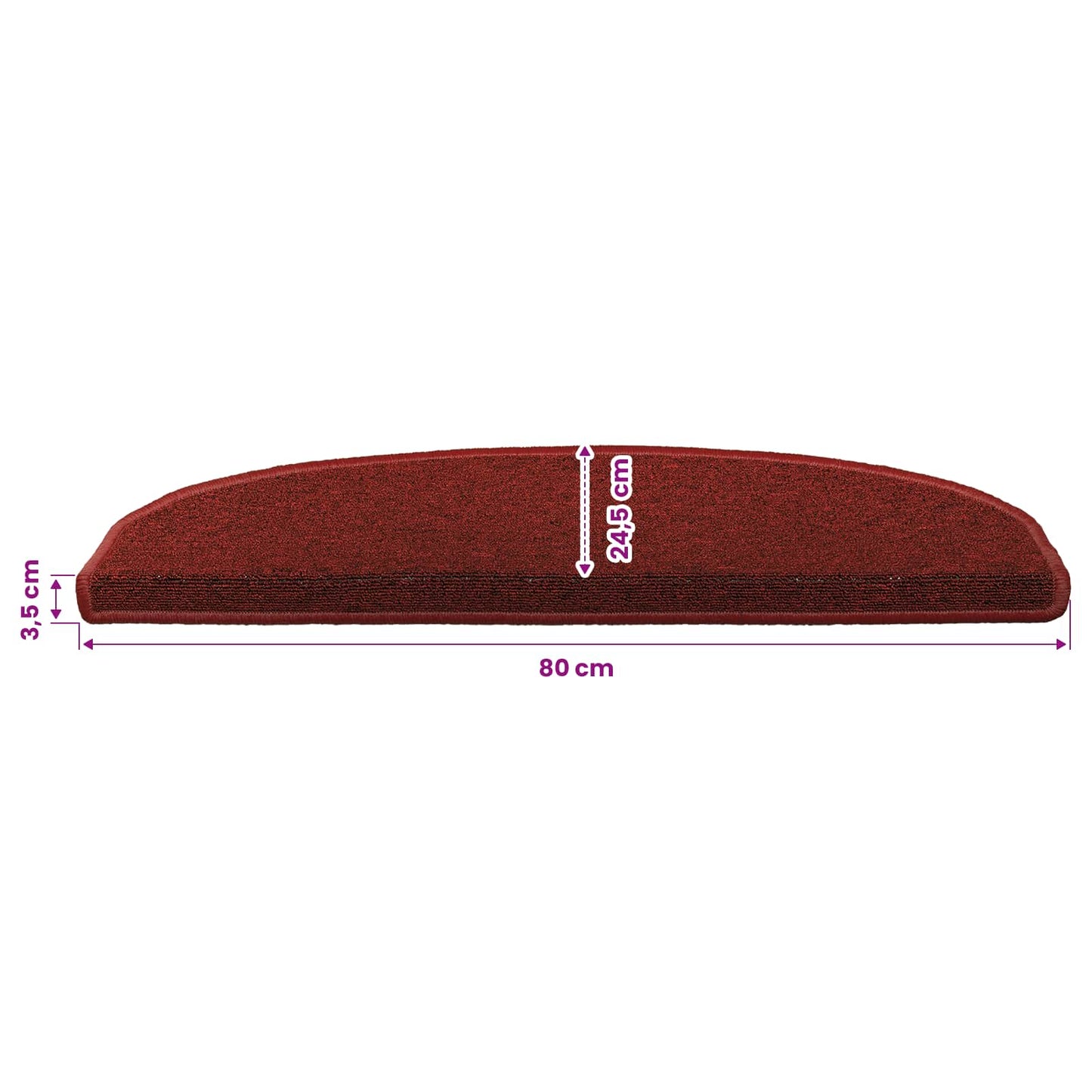 Self-adhesive Stair Mats 15 pcs 80 x 24.5 x 3.5 cm Bordeaux Red
