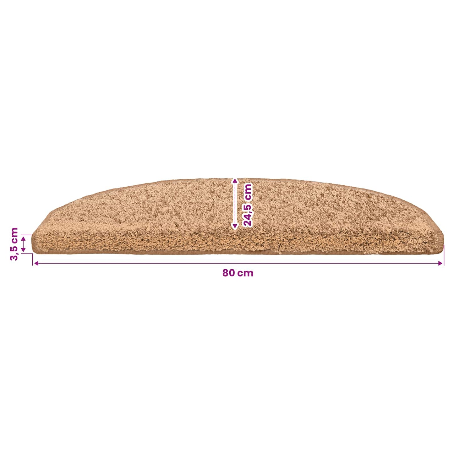 Self-adhesive Stair Mats 15 pcs 80 x 24.5 x 3.5 cm Beige