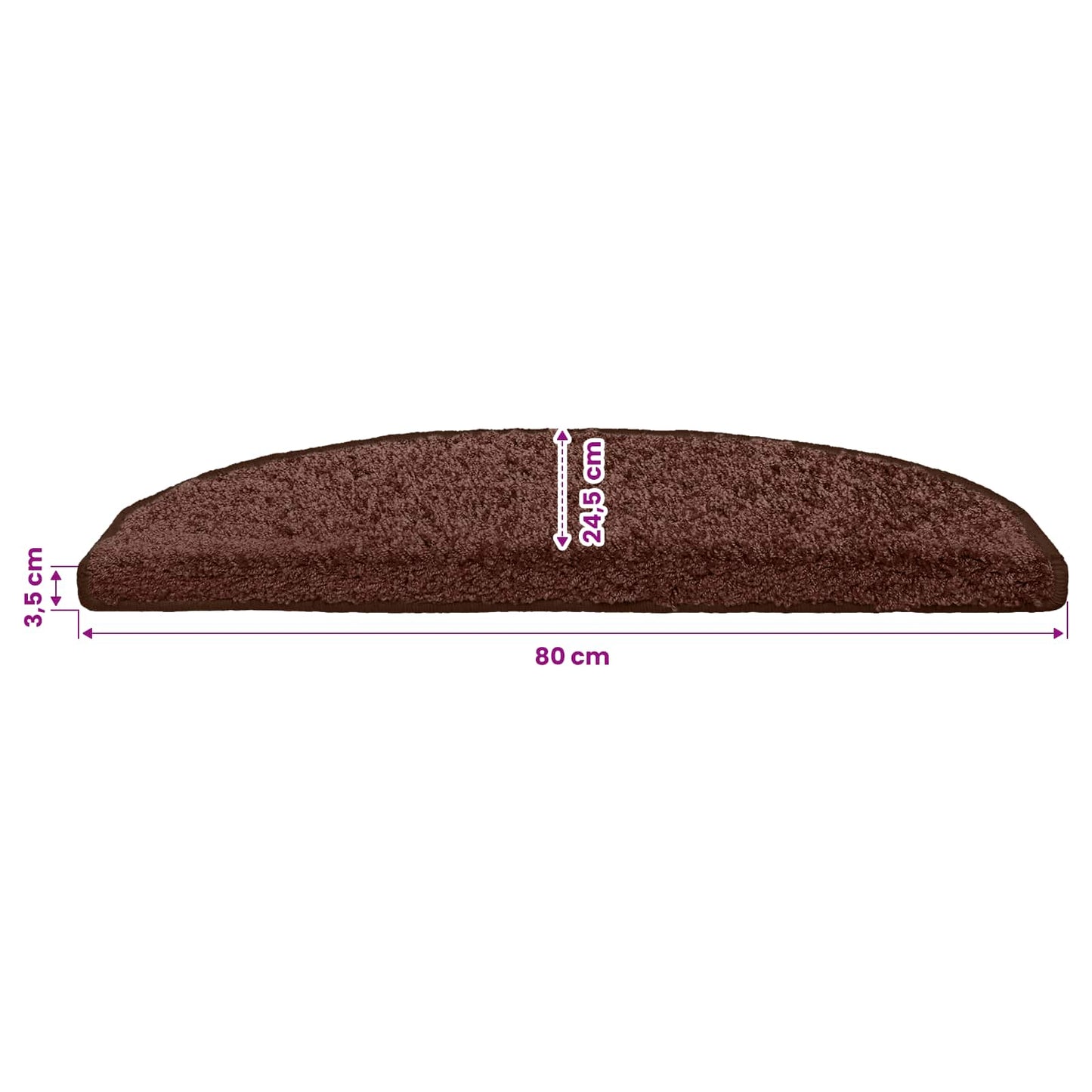 Self-adhesive Stair Mats 15 pcs 80 x 24.5 x 3.5 cm Brown