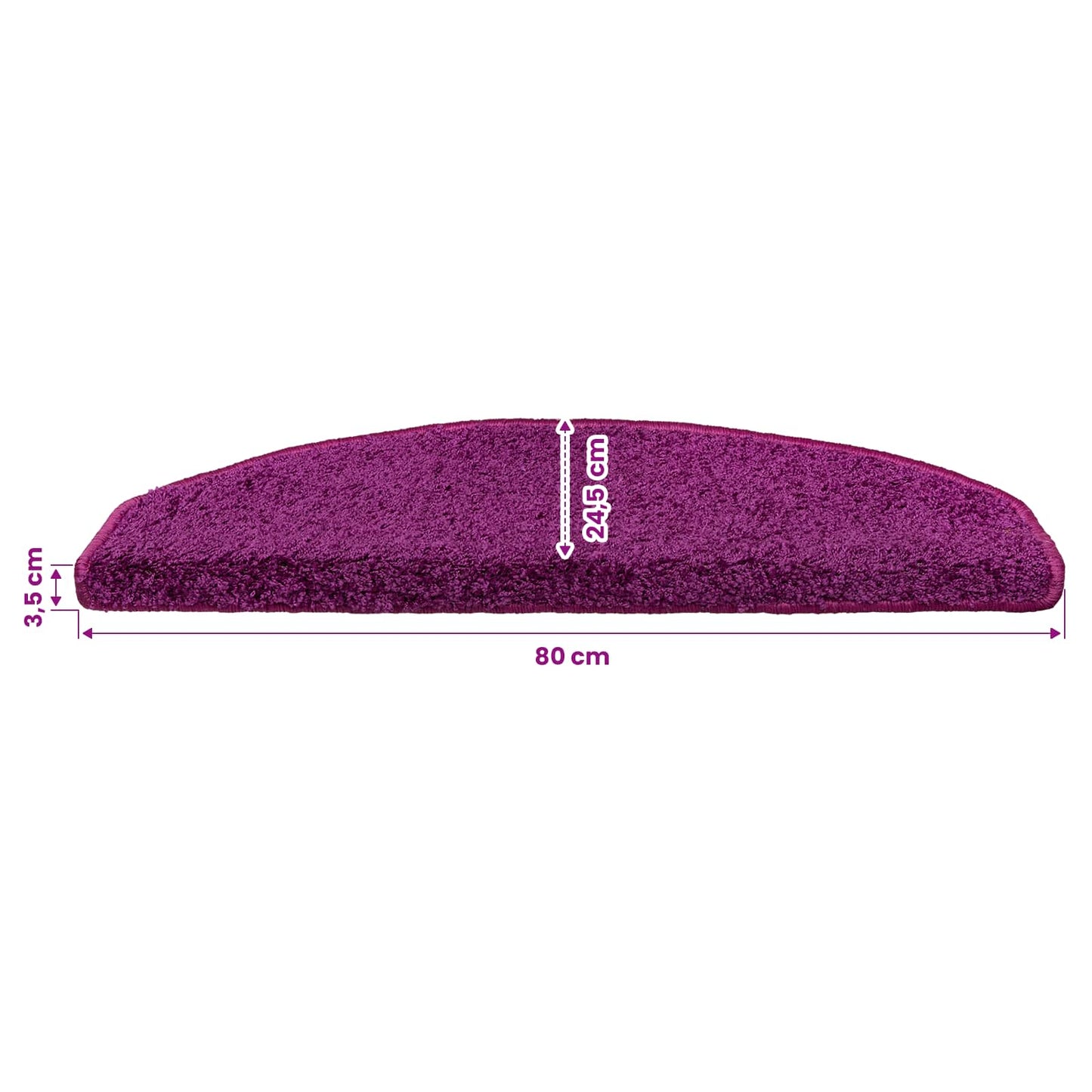 Self-adhesive Stair Mats 15 pcs 80 x 24.5 x 3.5 cm Violet