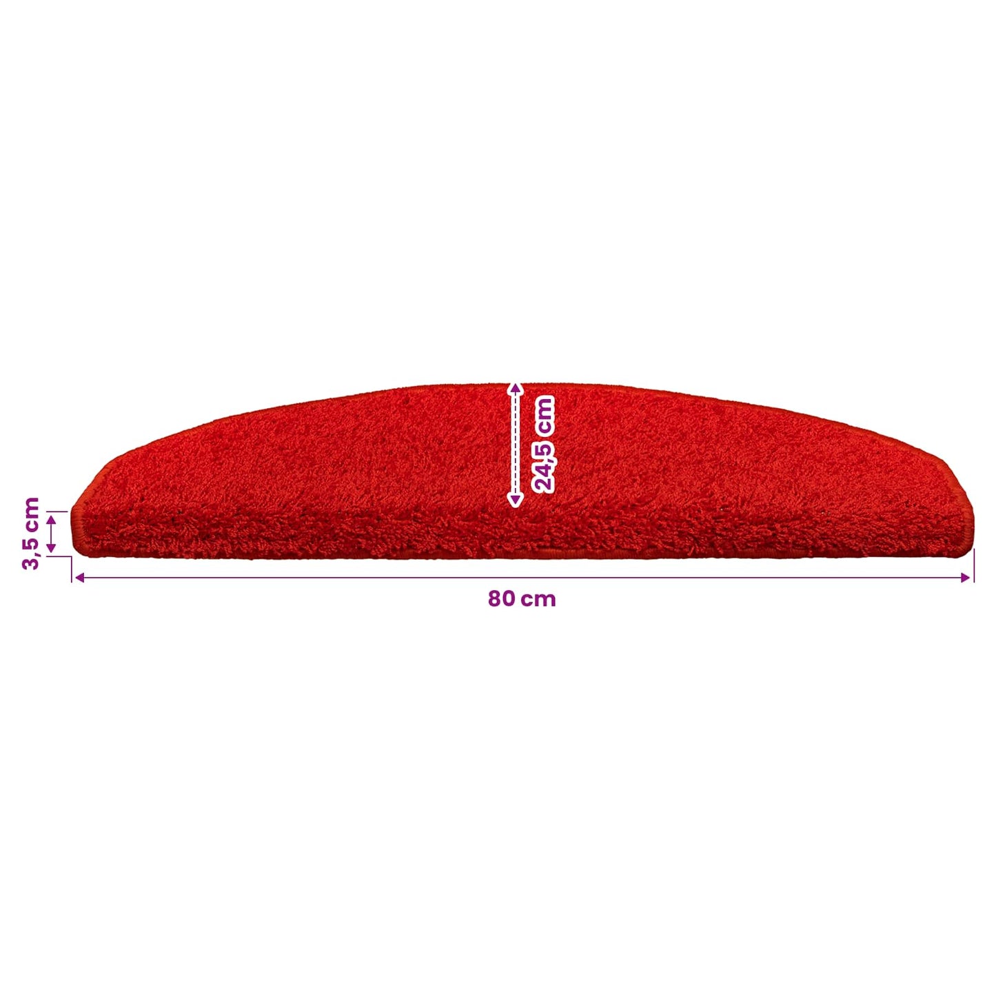 Self-adhesive Stair Mats 15 pcs 80 x 24.5 x 3.5 cm Red