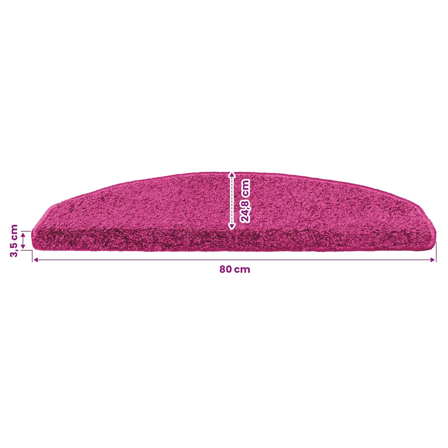 Self-adhesive Stair Mats 15 pcs 80 x 24.5 x 3.5 cm Pink