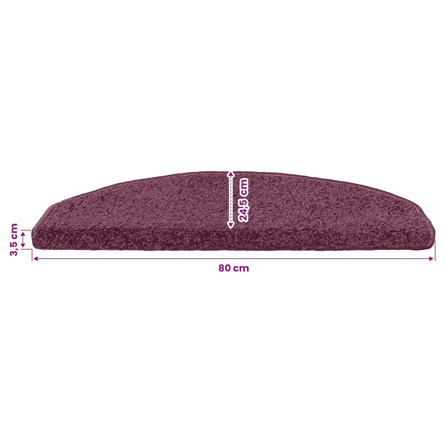 Self-adhesive Stair Mats 15 pcs 80 x 24.5 x 3.5 cm Dark Purple