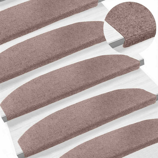Self-adhesive Stair Mats 15 pcs 80 x 24.5 x 3.5 cm Beige