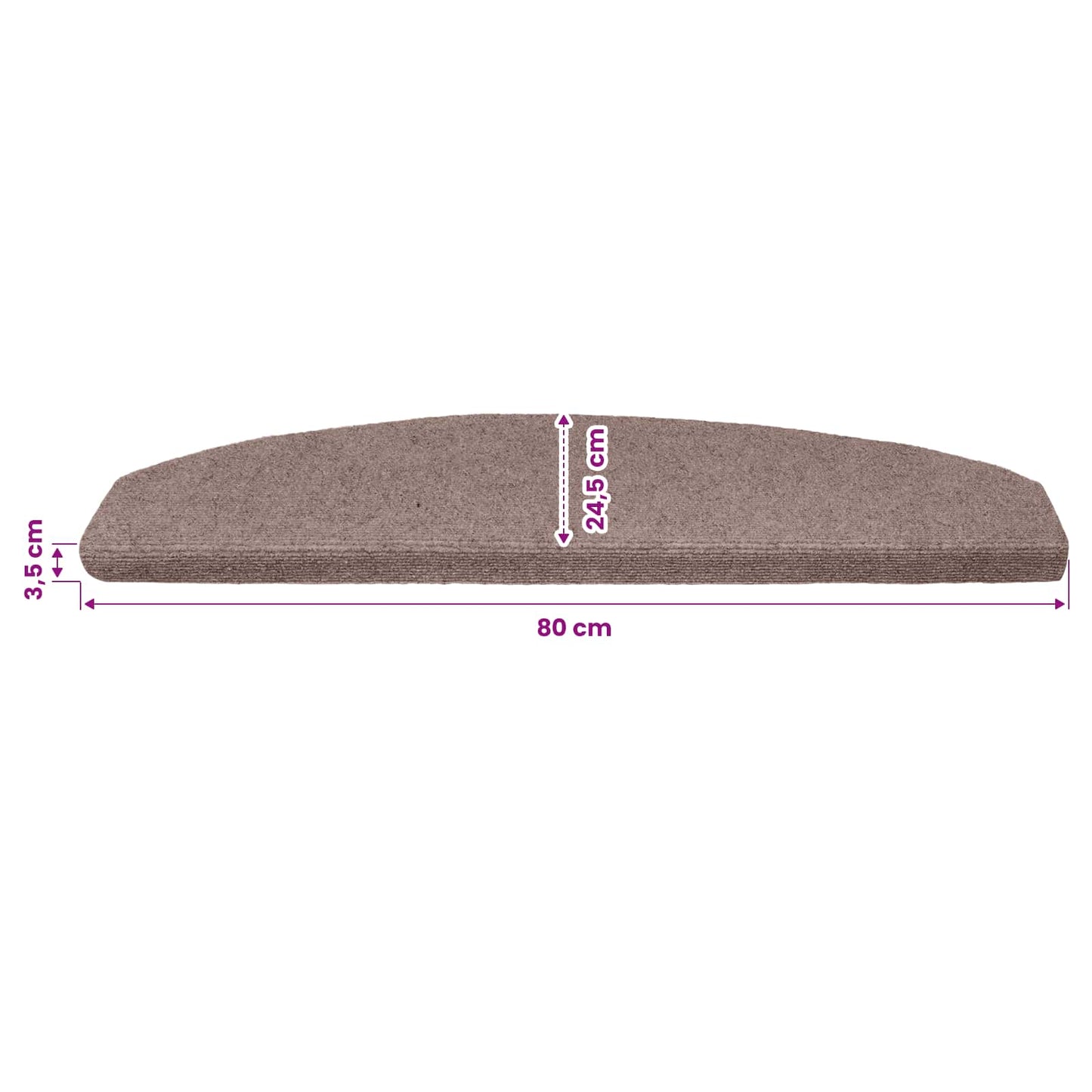 Self-adhesive Stair Mats 15 pcs 80 x 24.5 x 3.5 cm Beige