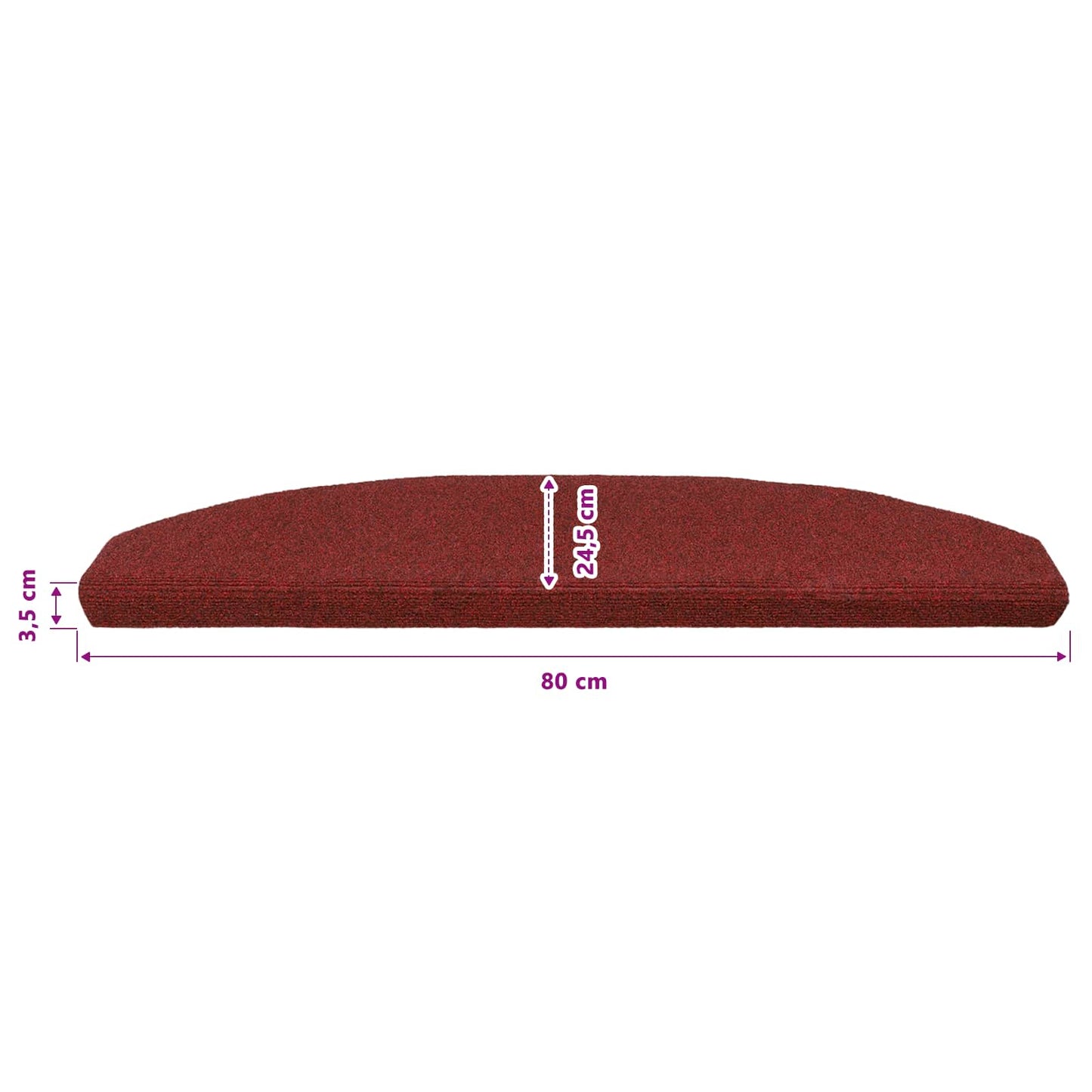 Self-adhesive Stair Mats 15 pcs 80 x 24.5 x 3.5 cm Bordeaux Red