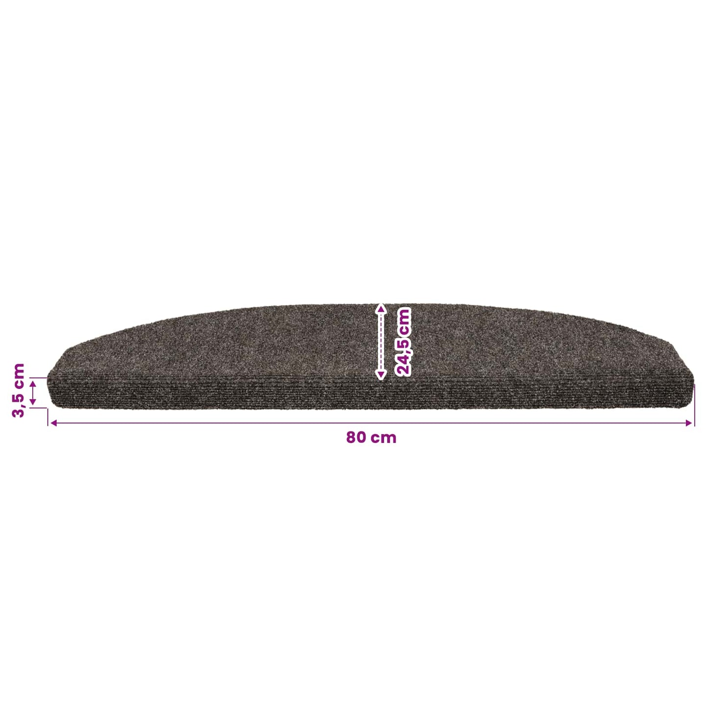 Self-adhesive Stair Mats 15 pcs 80 x 24.5 x 3.5 cm Anthracite