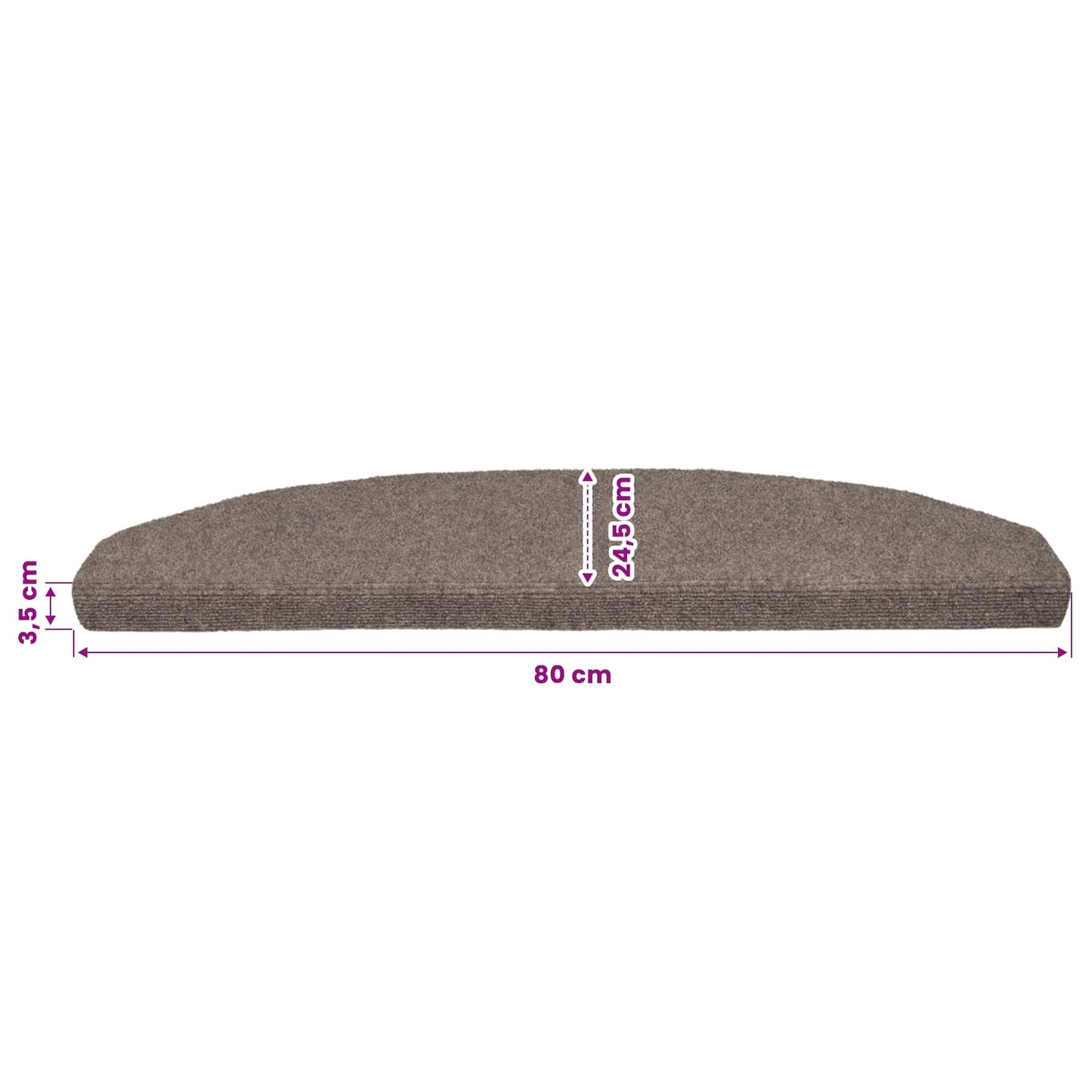 Self-adhesive Stair Mats 15 pcs 80 x 24.5 x 3.5 cm Mocha
