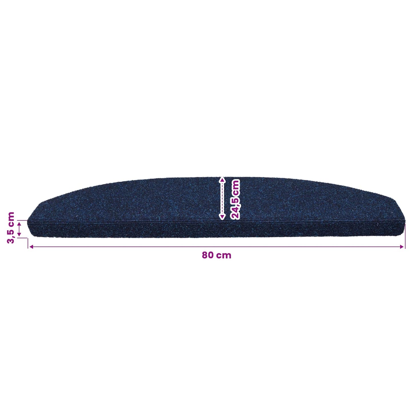 Self-adhesive Stair Mats 15 pcs 80 x 24.5 x 3.5 cm Navy