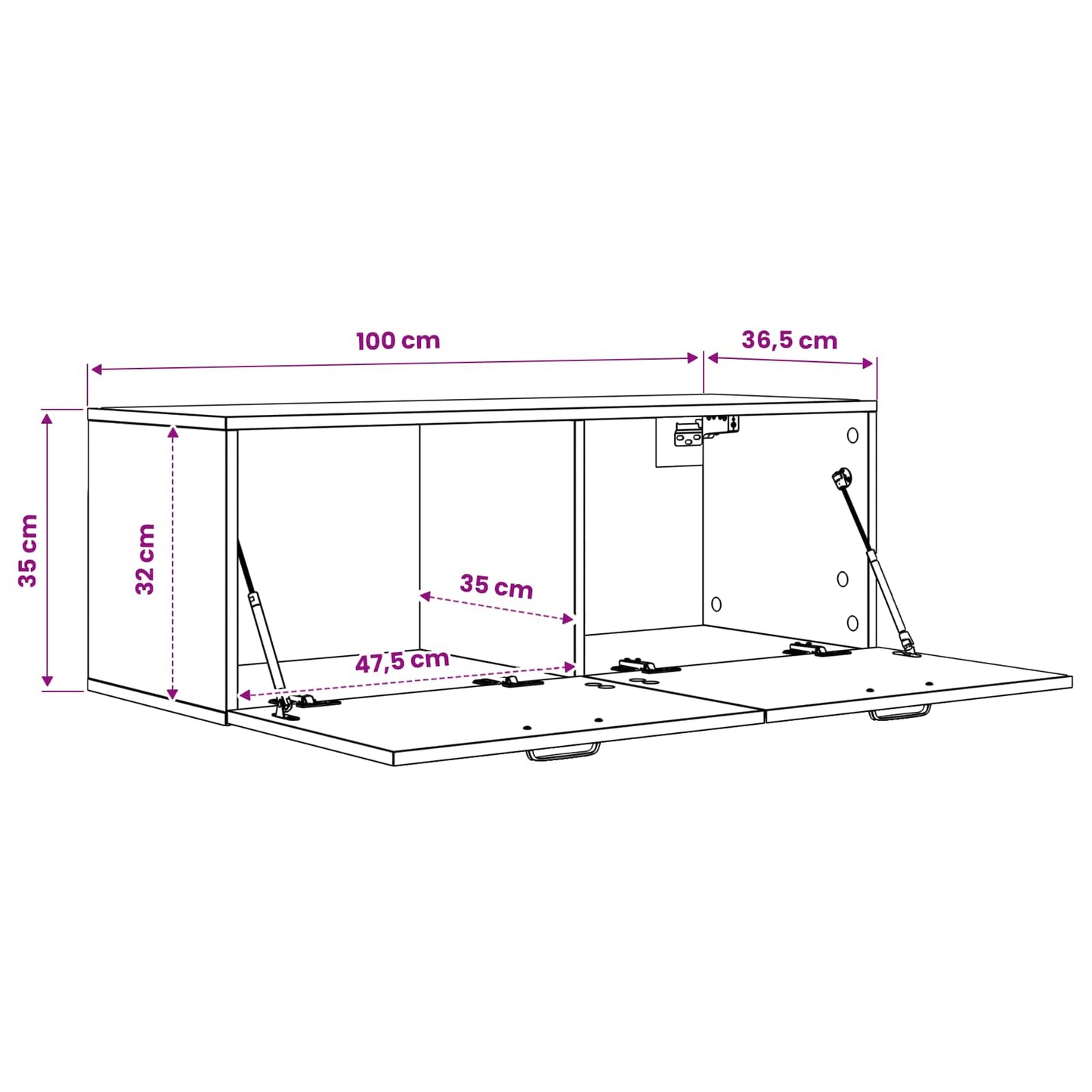 Wall Cabinet Old wood 100 x 36.5 x 35 cm Engineered Wood