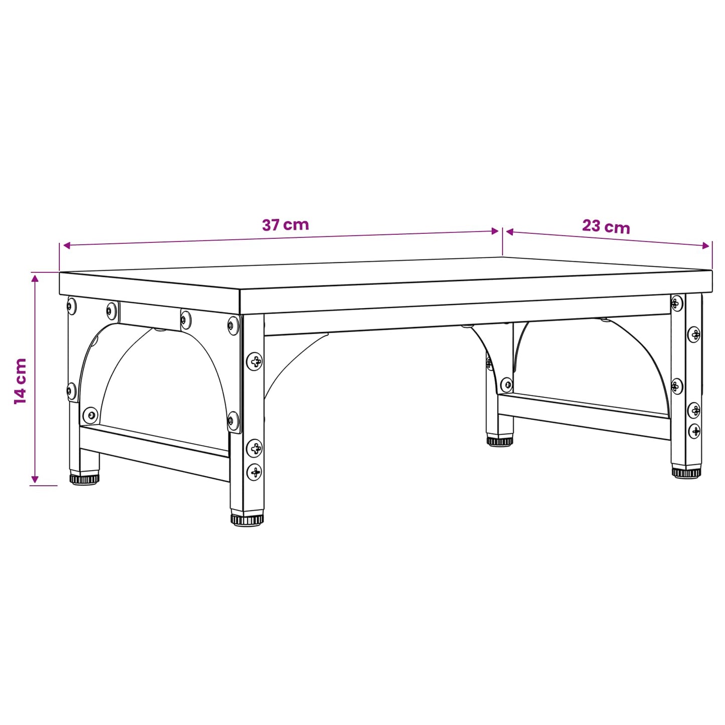 Monitor Stand Artisan Oak 37 x 23 x 14 cm Engineered Wood
