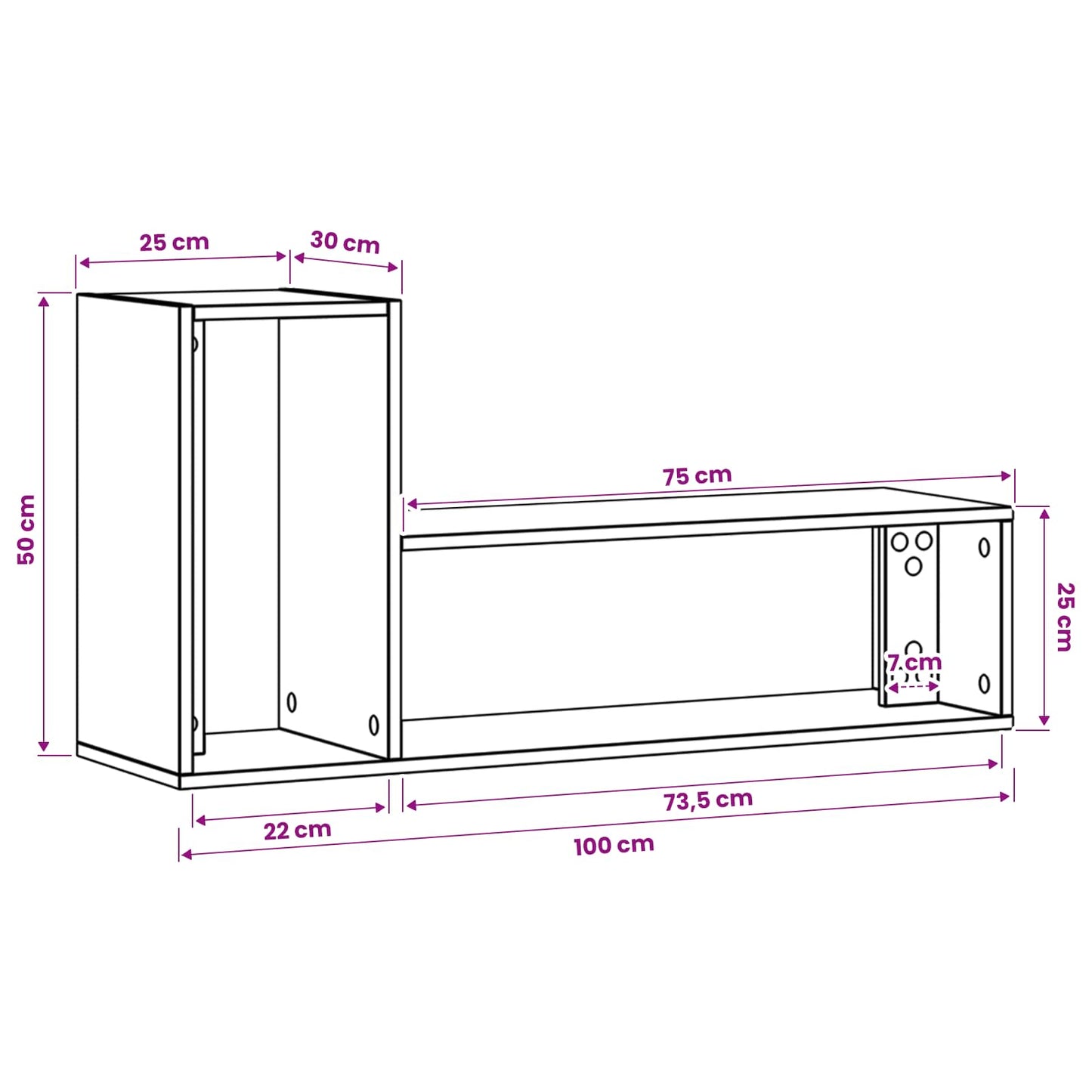 TV Cabinet 100 x 30 x 50 cm Black Oak Engineered Wood
