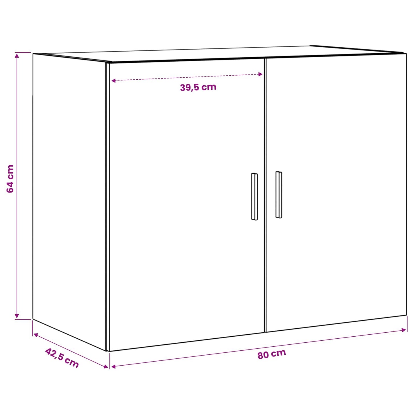 Wall Cabinet Artisan Oak 80 x 42.5 x 64 cm Engineered Wood