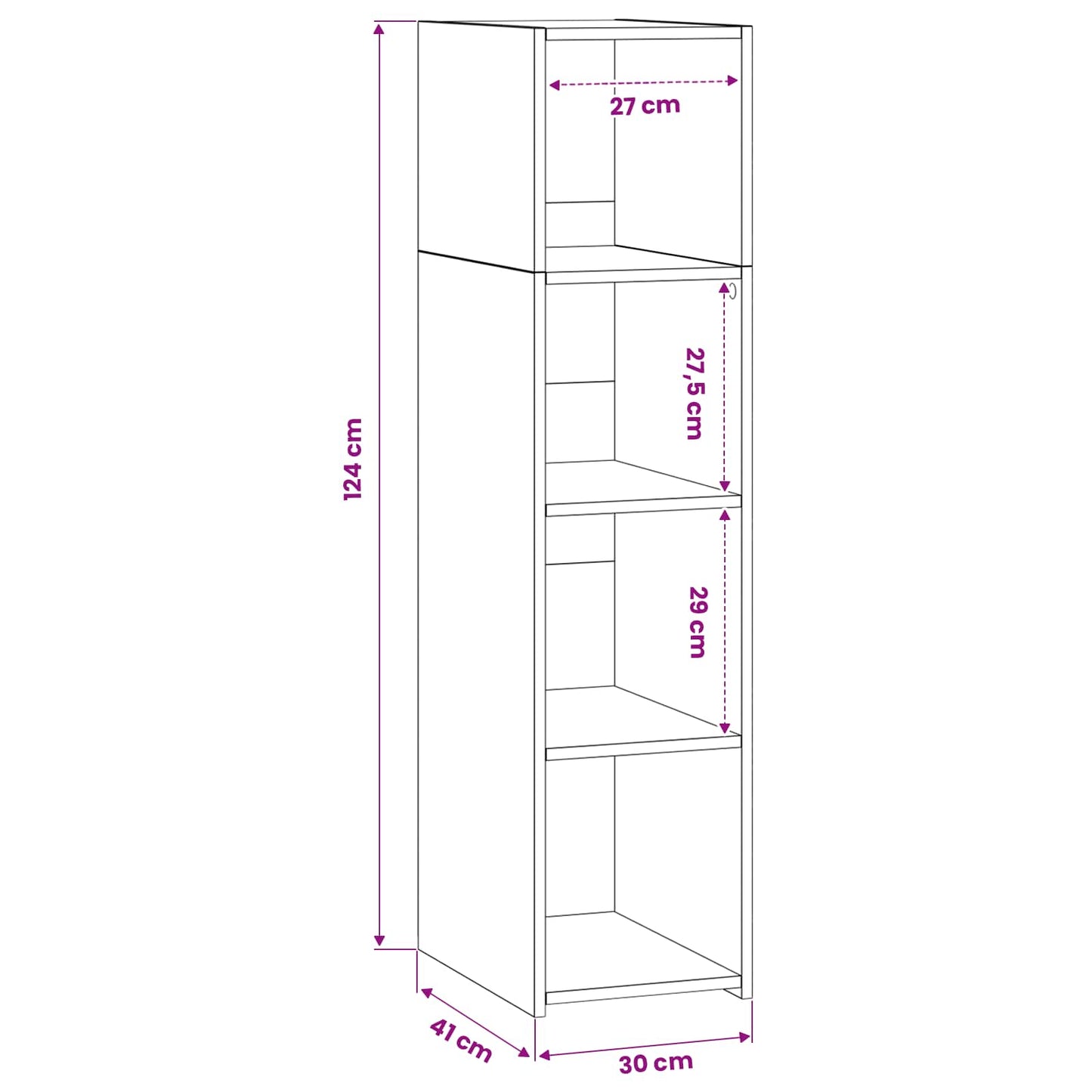 Highboard Artisan Oak 30 x 41 x 124 cm Engineered Wood