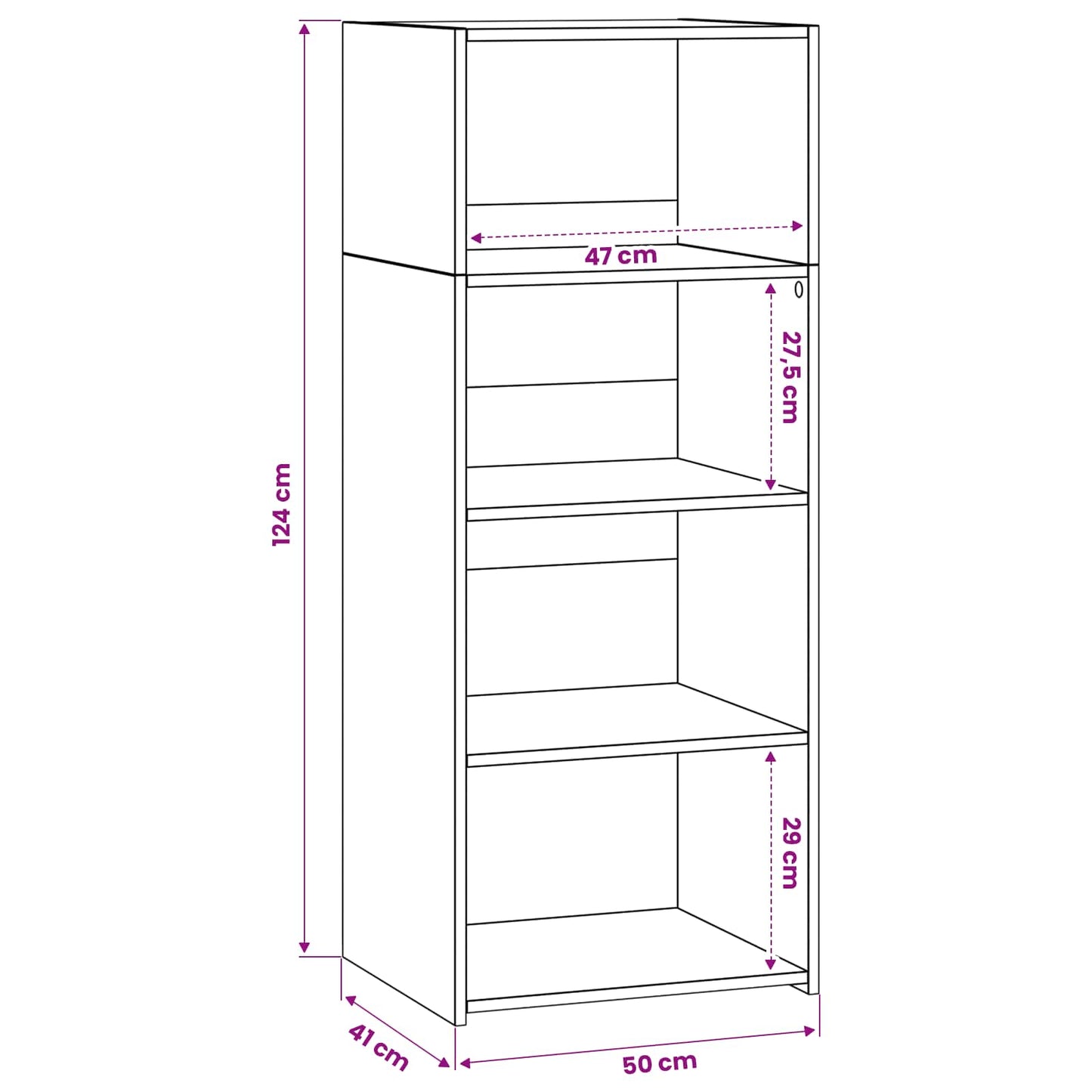 Highboard Artisan Oak 50 x 41 x 124 cm Engineered Wood