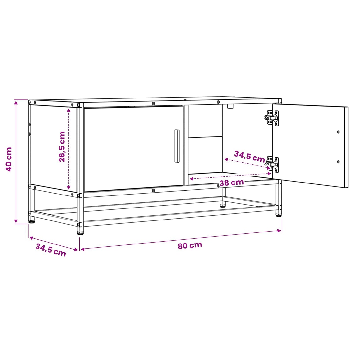 TV Cabinet 80 x 34.5 x 40 cm Old Wood Engineered Wood