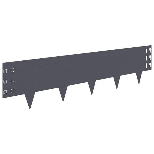 Lawn Edging 30 pcs 100 x 25 cm Steel Anthracite