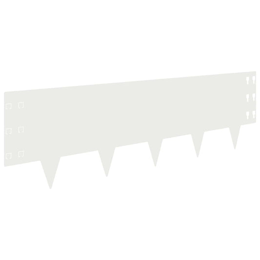 Lawn Edging 20 pcs 100 x 30 cm Steel White