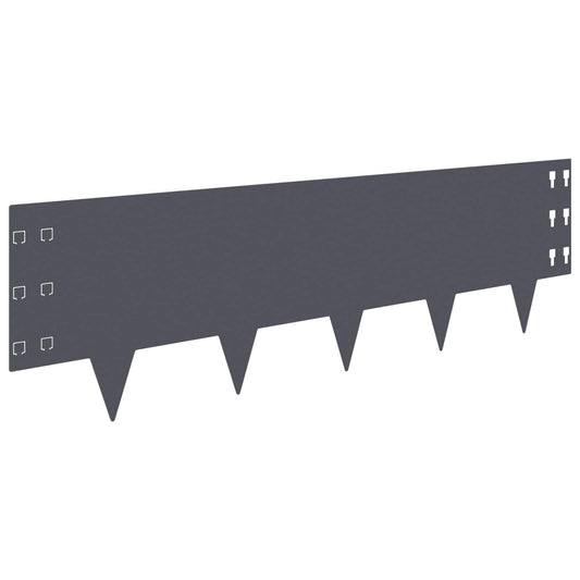 Lawn Edging 10 pcs 100 x 30 cm Steel Anthracite