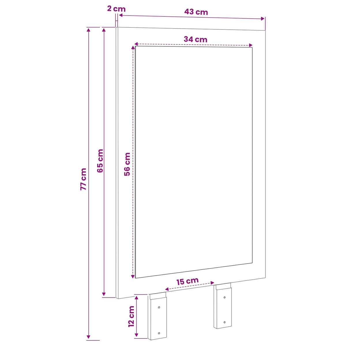 Mirror FAUSKE White 43 x 3.5 x 77 cm Rectangular