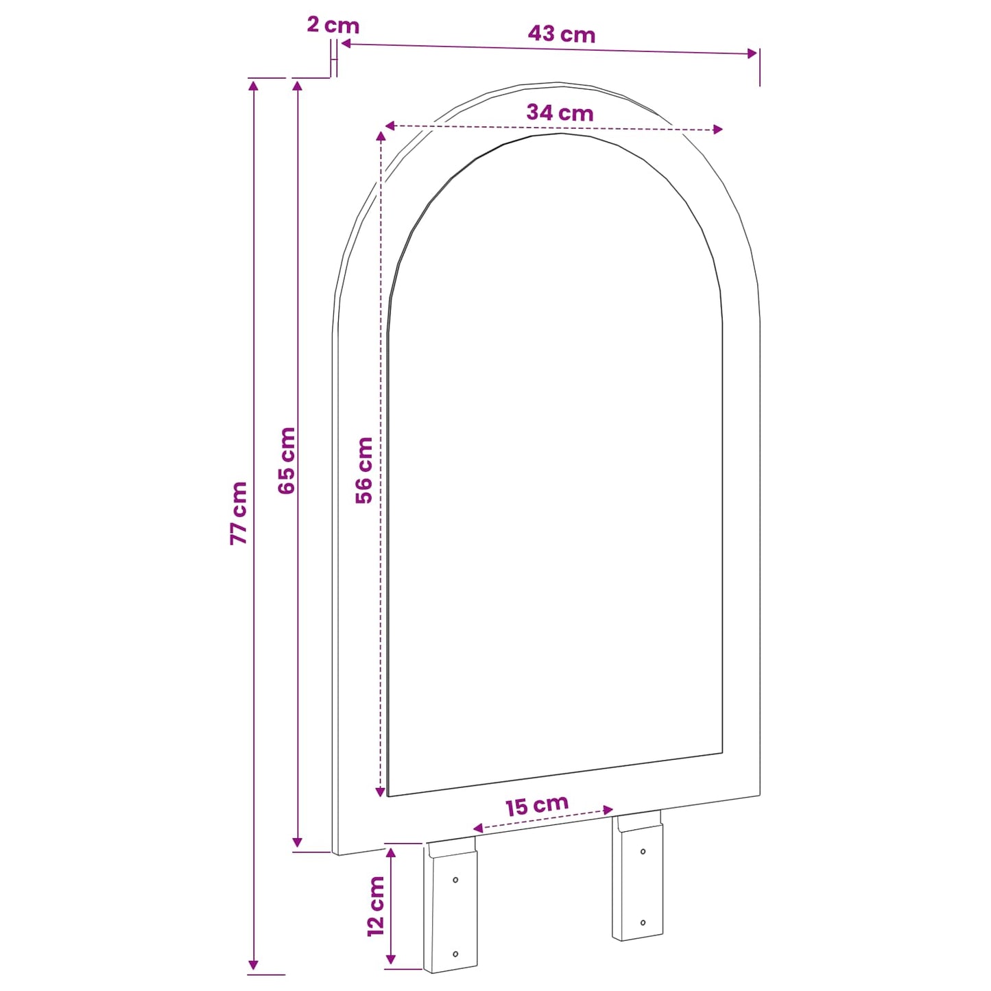 Mirror FAUSKE White 43 x 3.5 x 77 cm Indoor Use Only