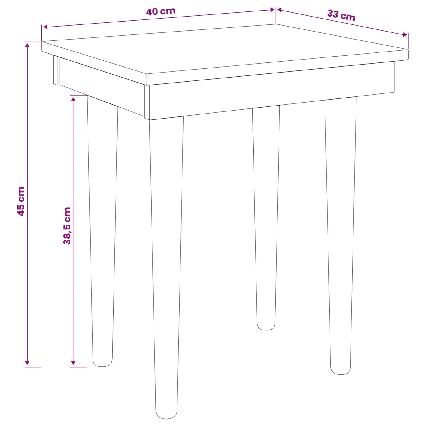 Dressing Table Stool FAUSKE White 40 x 33 x 45 cm