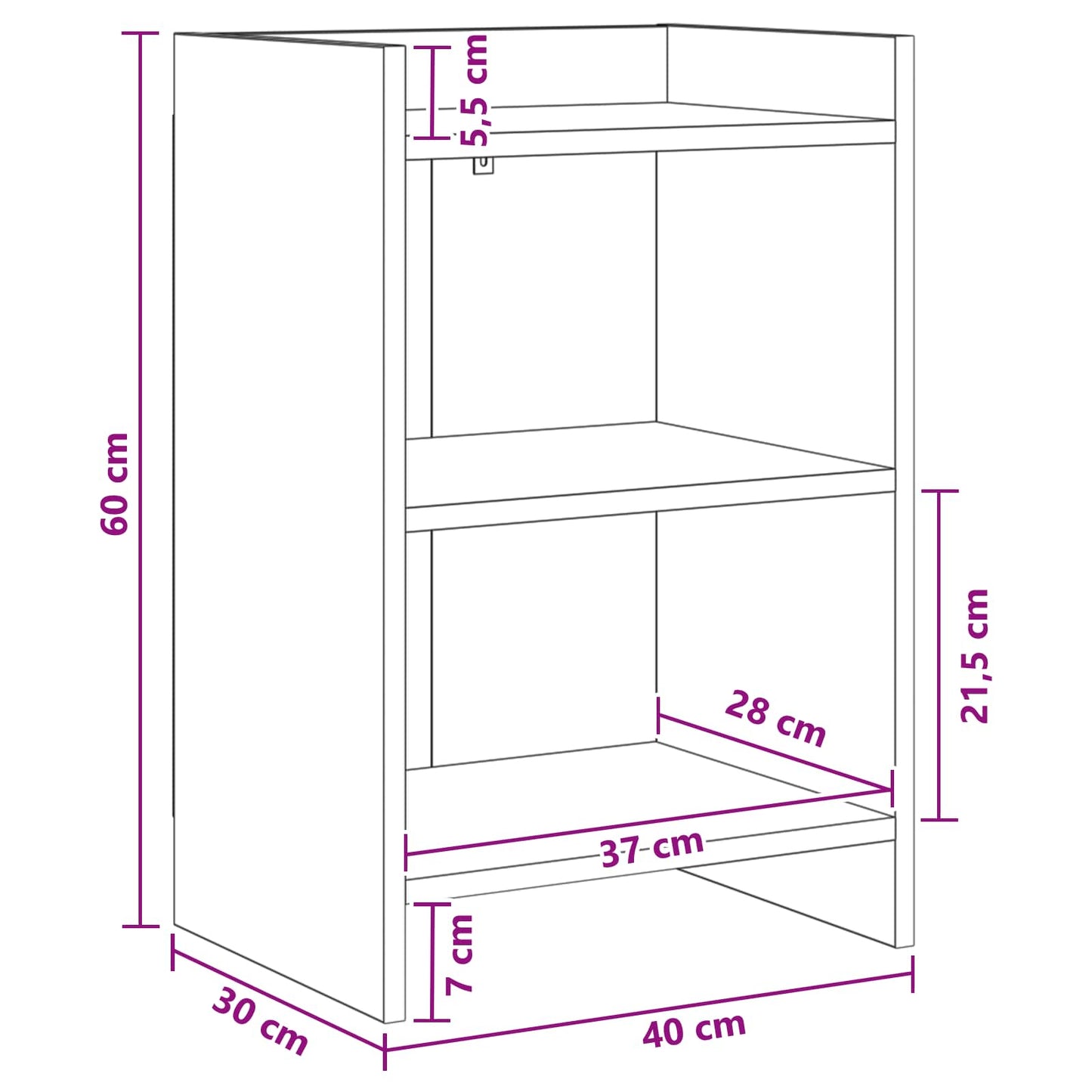 Bedside Tables 2 pcs Black Oak 40 x 30 x 60 cm Engineered Wood