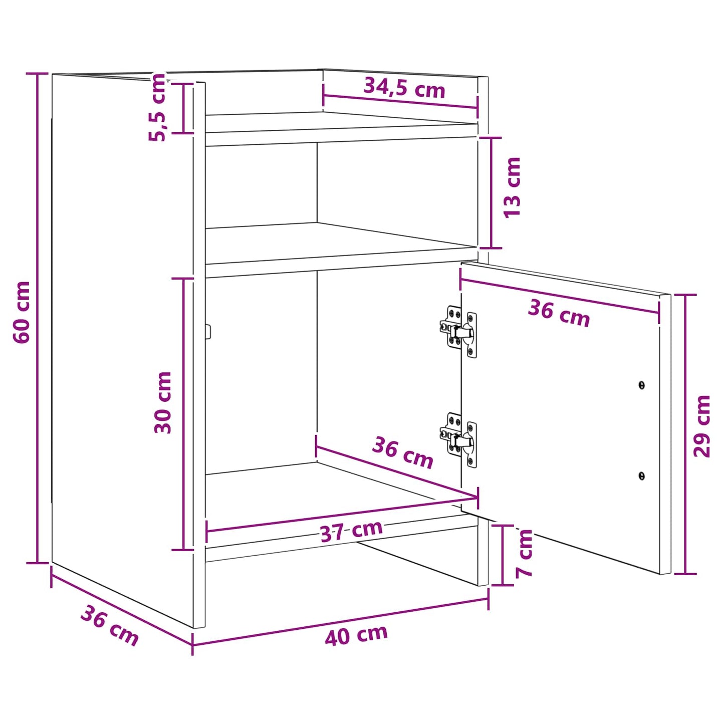 Bedside Tables 2 pcs Smoked Oak 40 x 36 x 60 cm Engineered Wood