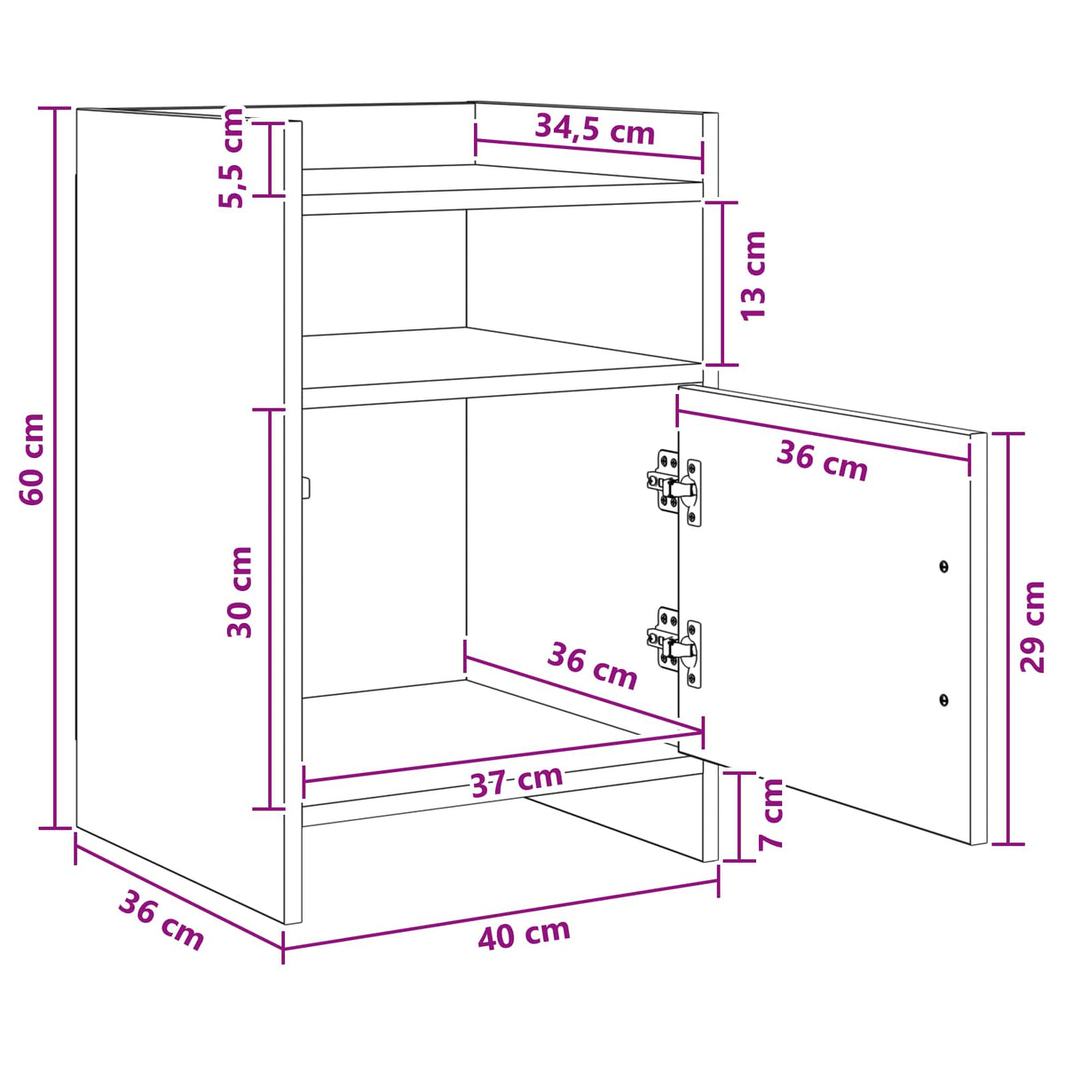 Bedside Tables Old Wood 40 x 36 x 60 cm Engineered Wood