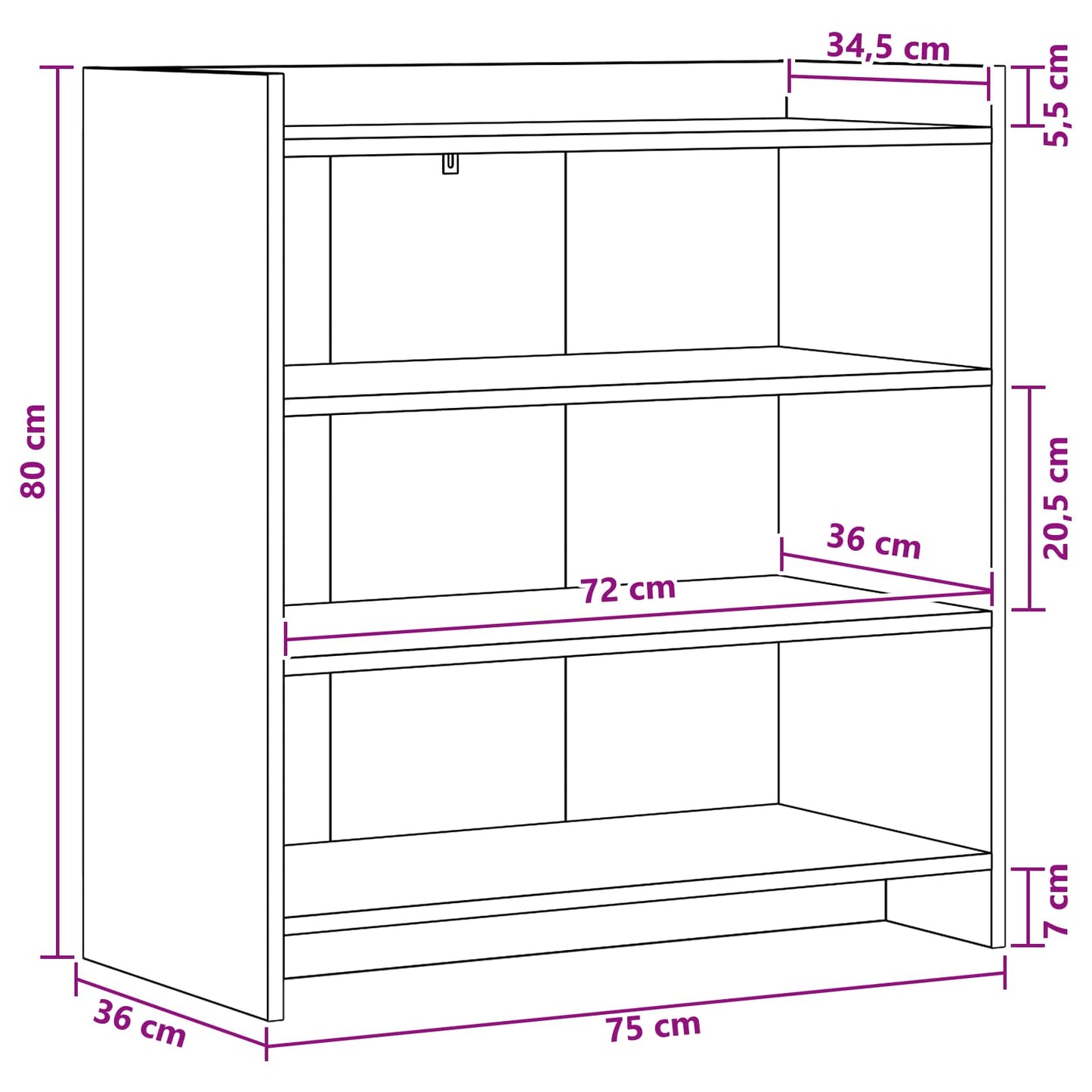 Sideboard Concrete Grey 75 x 36 x 80 cm Engineered Wood