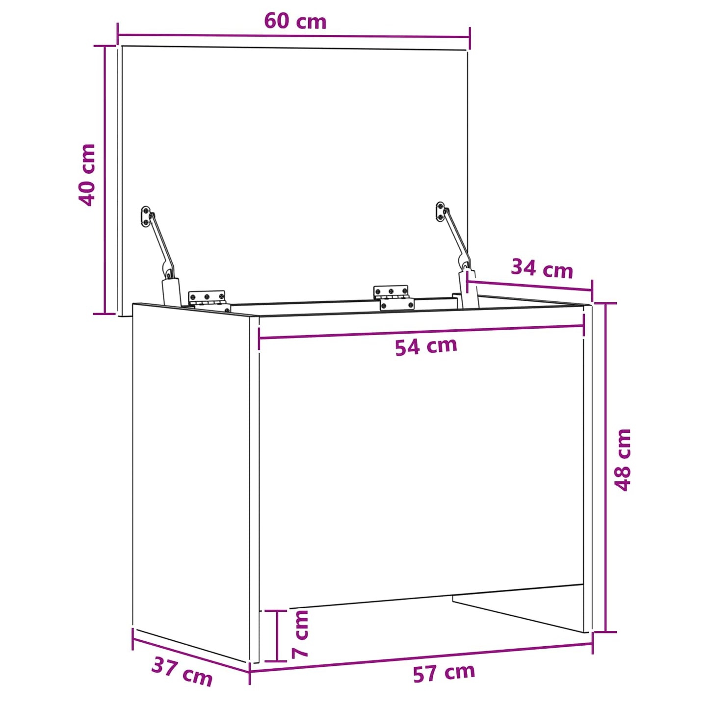 Storage Chest White 60 x 40 x 50 cm Engineered Wood