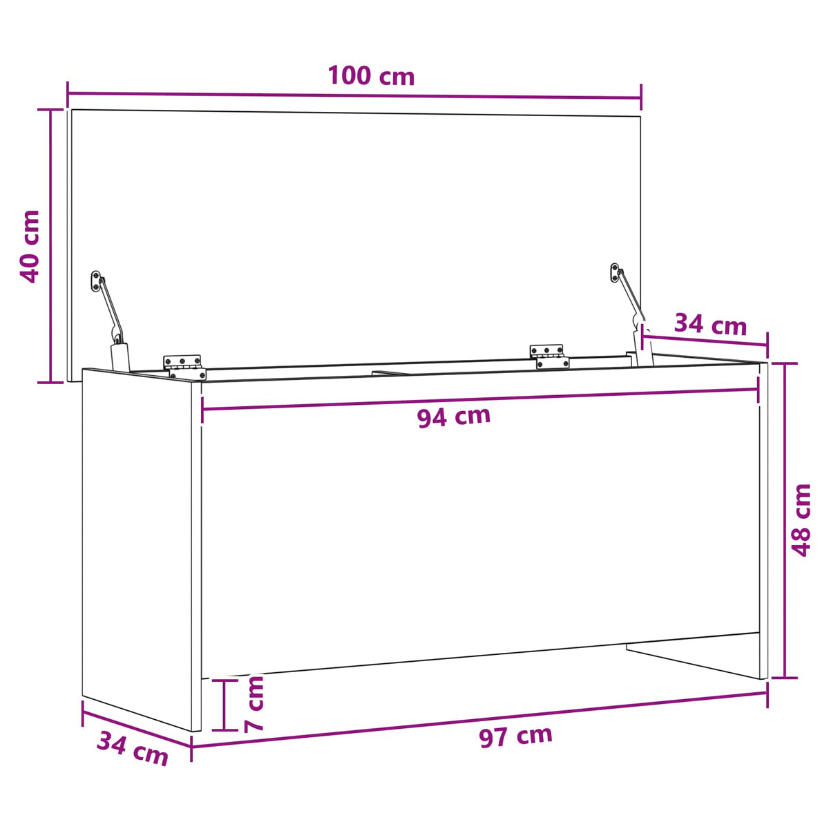 Storage Chest Old Wood 100 x 40 x 50 cm Engineered Wood